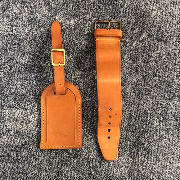 🧳Louis Vuitton Leather luggage bag tag with poignet ( Set #1) - Picture 15 of 17